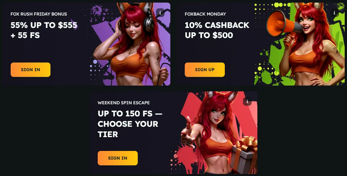 foxslots casino regular bonuses