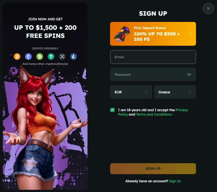 foxslots casino sign up